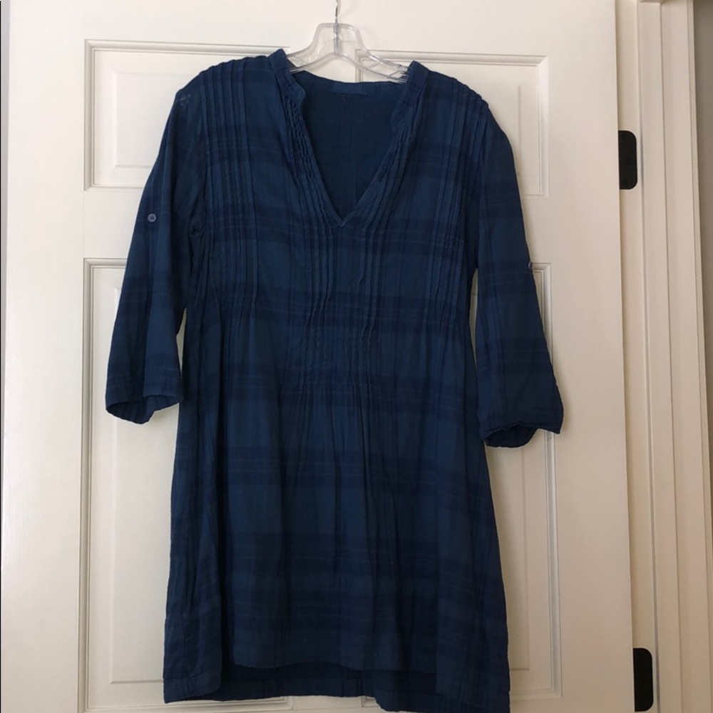 CP Shades Blue Plaid Tunic Dress